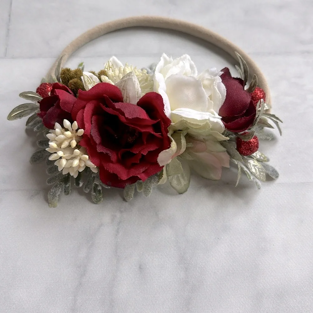 Baby Girl’s Christmas Flower Crown Headband